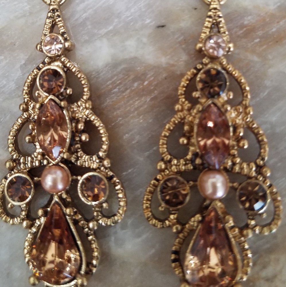 NEW! 2 1/2" DROP GOLDTONE EARRINGS